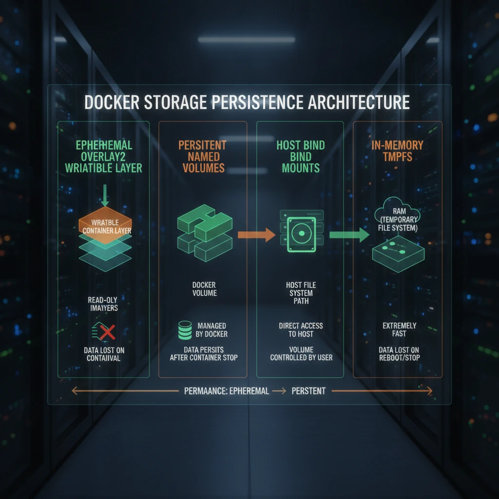 Docker Storage Architecture Volumes Bind Mounts and tmpfs