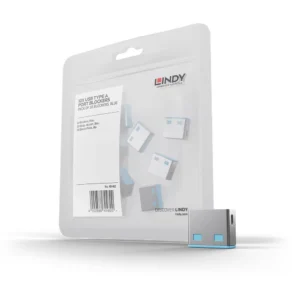 Lindy USB-A Port Blocker Extra Lock Pack, Blue (10x Locks)