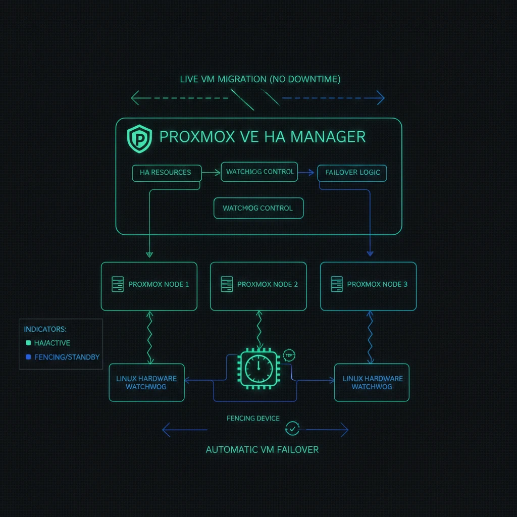 Proxmox VE HA Manager and Automated Failover Architecture
