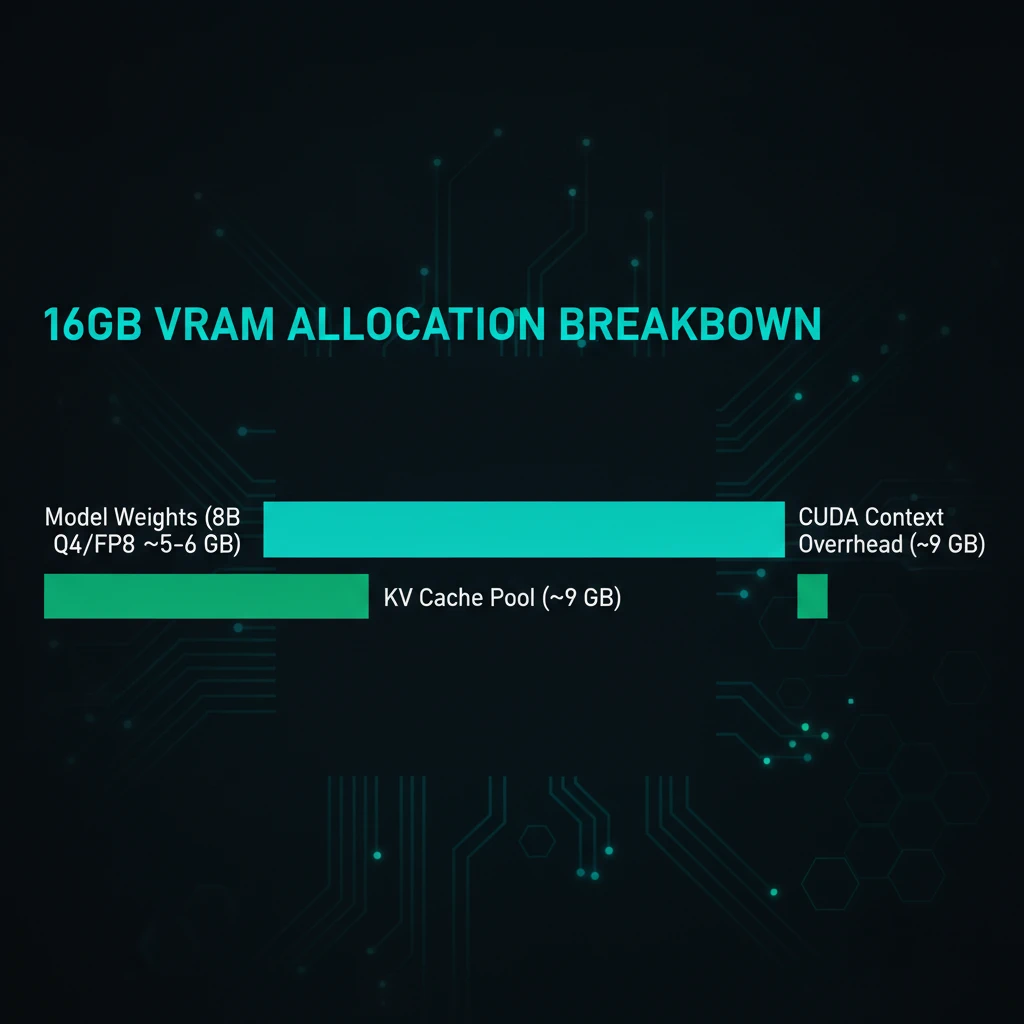 GPU VRAM Breakdown and KV Cache Allocation Diagram