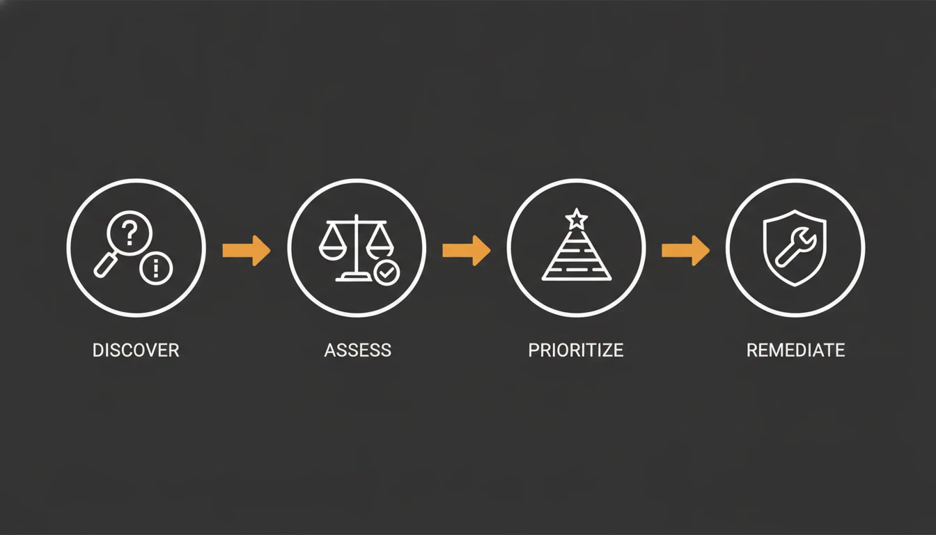 SecureX7 workflow — Discover, Assess, Prioritize, Remediate